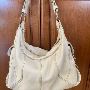 Tod's Cream Leather Hobo Bag with Silver Hardware